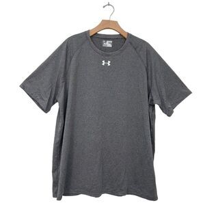 Under Armour T-Shirt Mens 2XL Gray Raglan Sleeve HeatGear Loose Gym Athletic